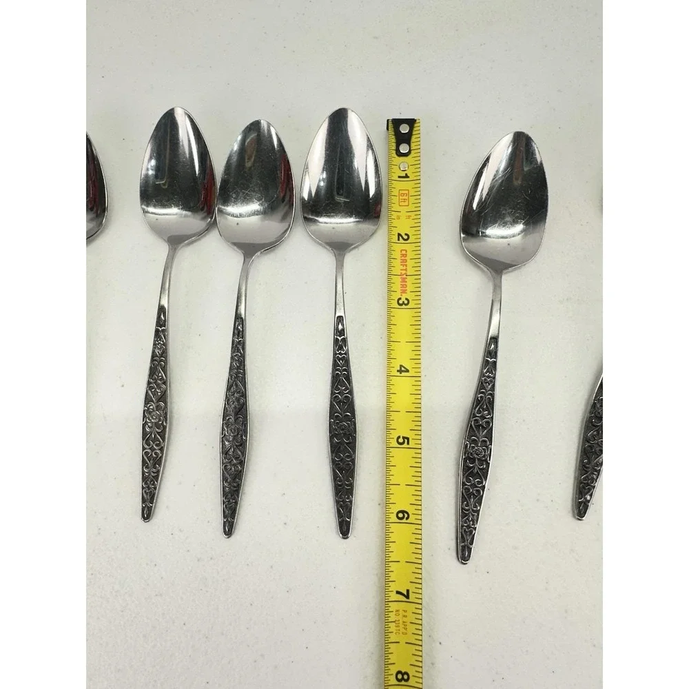 Vintage Towle TWS318 SSC Stainless Japan Teaspoons Set of 6 MCM 6 1/4